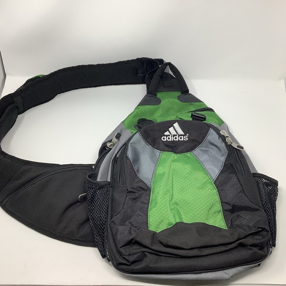 Adidas Black, Gray and Green Load Spring Sling Backpack